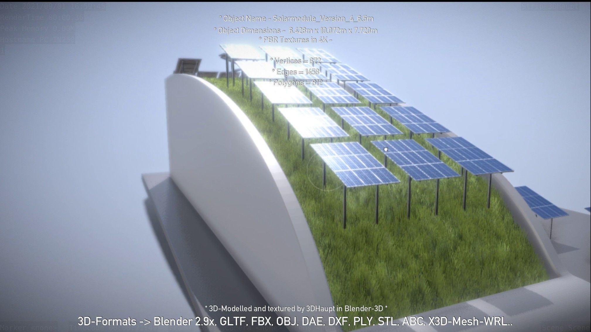 Solarmodule Version 4 - 6500mm Low-poly 3D model_44