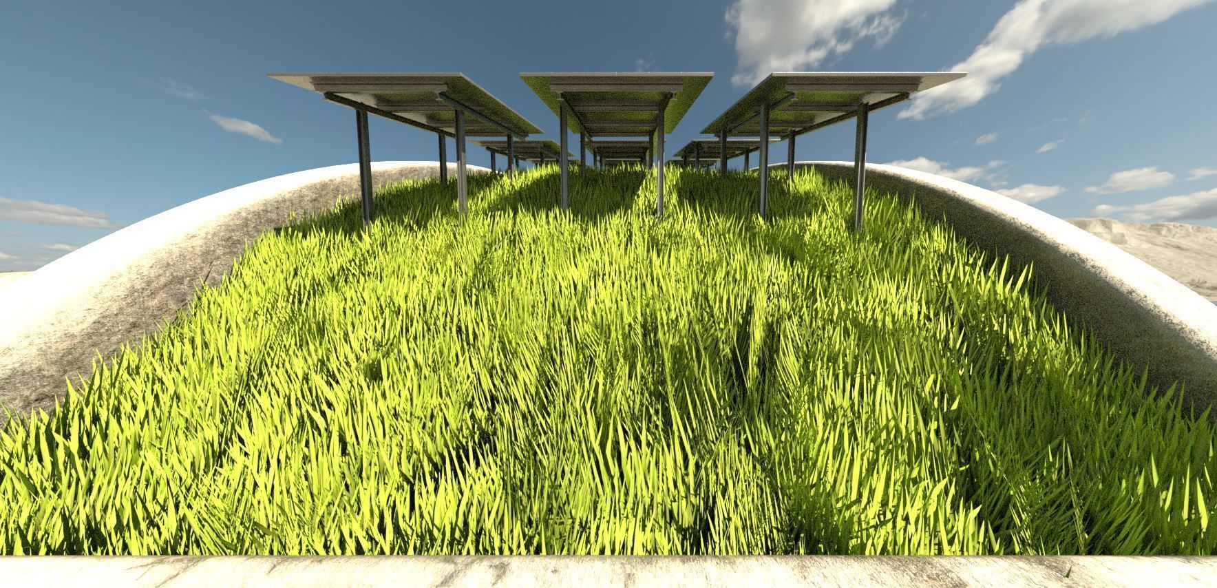 Solarmodule Version 4 - 6500mm Low-poly 3D model_4