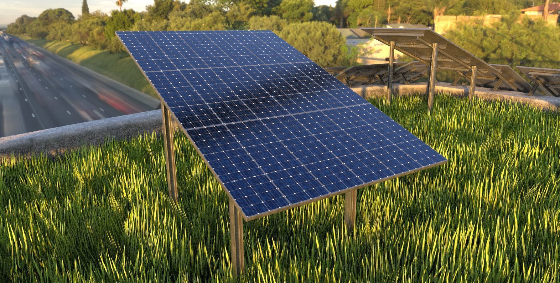 Solarmodule Version 4 - 6500mm Low-poly 3D model_2