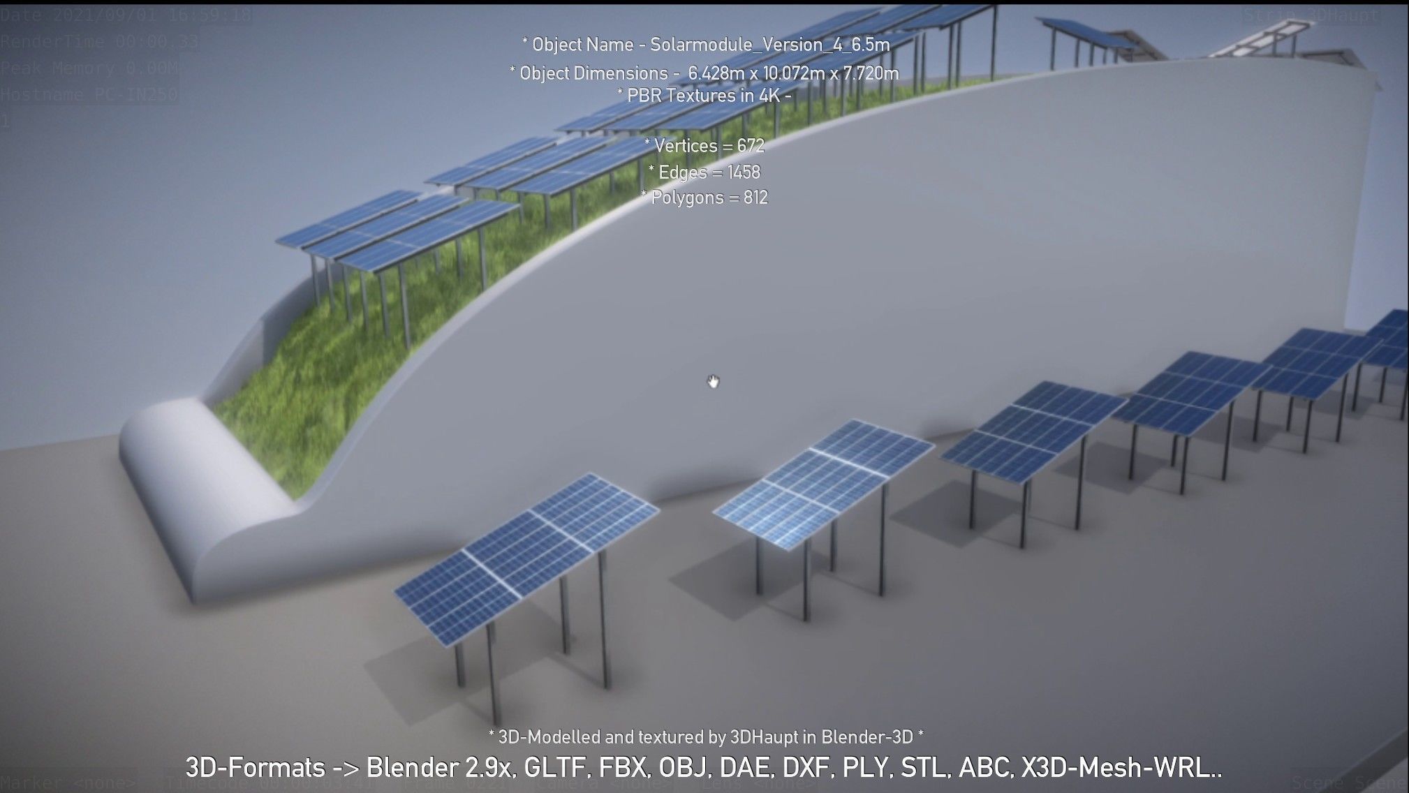 Solarmodule Version 4 - 6500mm Low-poly 3D model_63