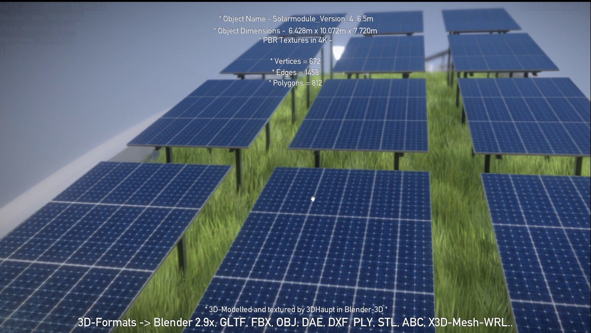 Solarmodule Version 4 - 6500mm Low-poly 3D model_73