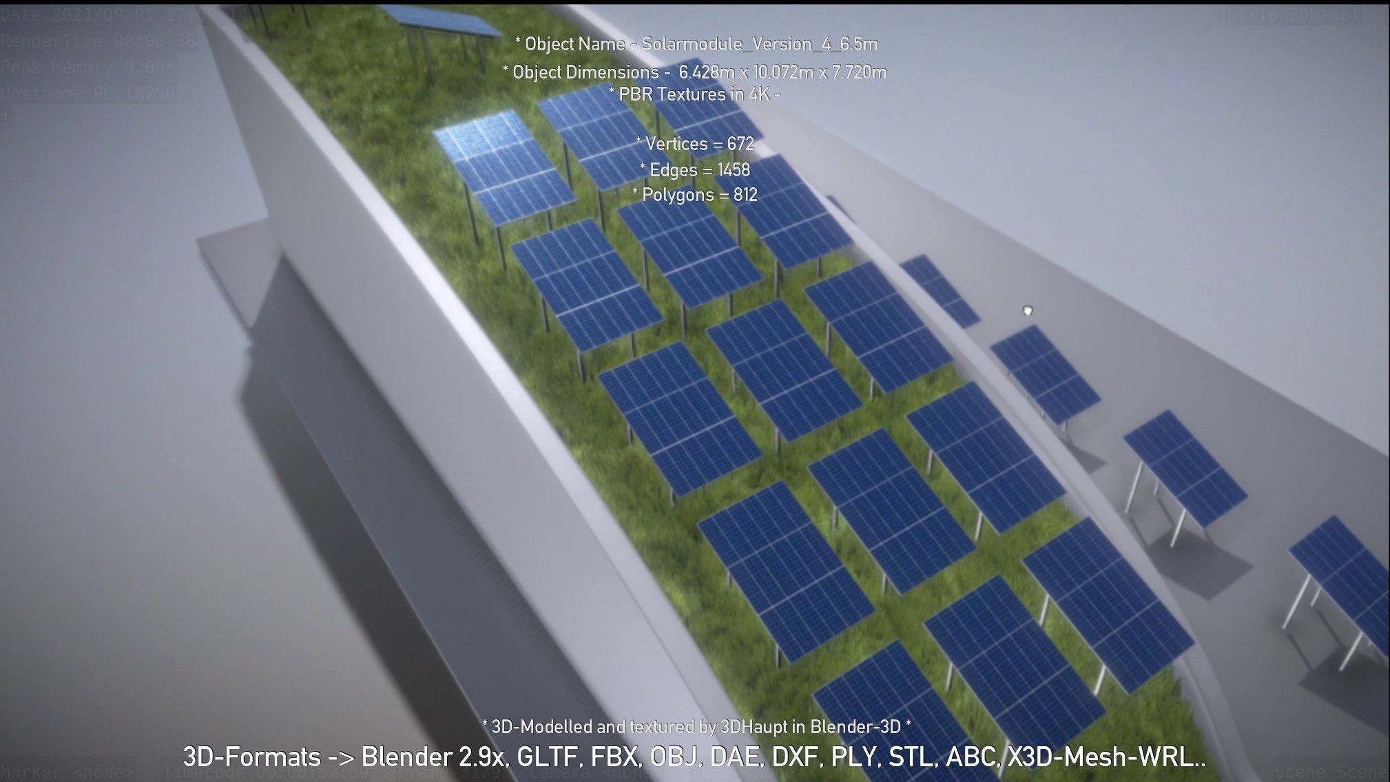 Solarmodule Version 4 - 6500mm Low-poly 3D model_49