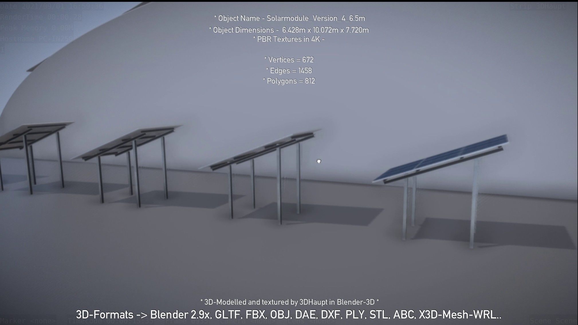 Solarmodule Version 4 - 6500mm Low-poly 3D model_62