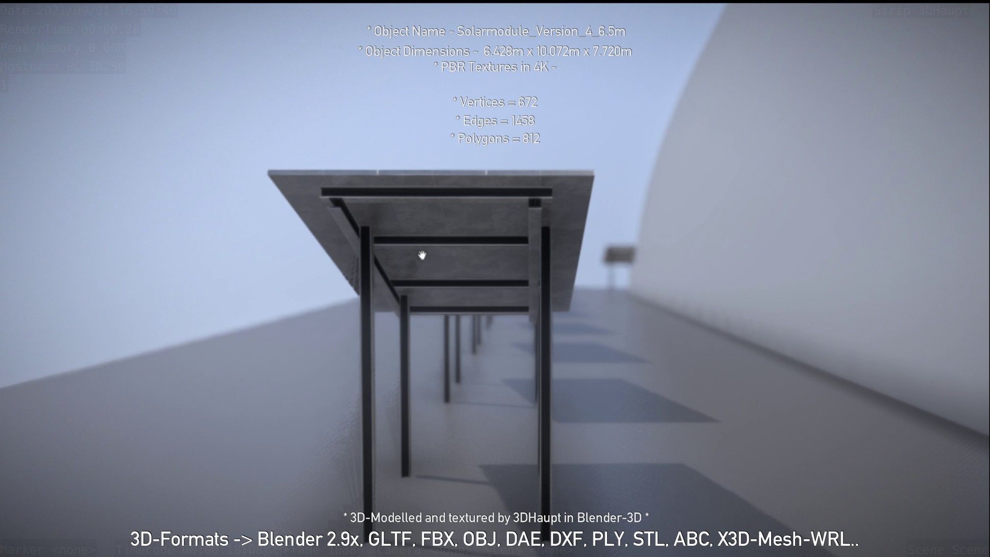 Solarmodule Version 4 - 6500mm Low-poly 3D model_74