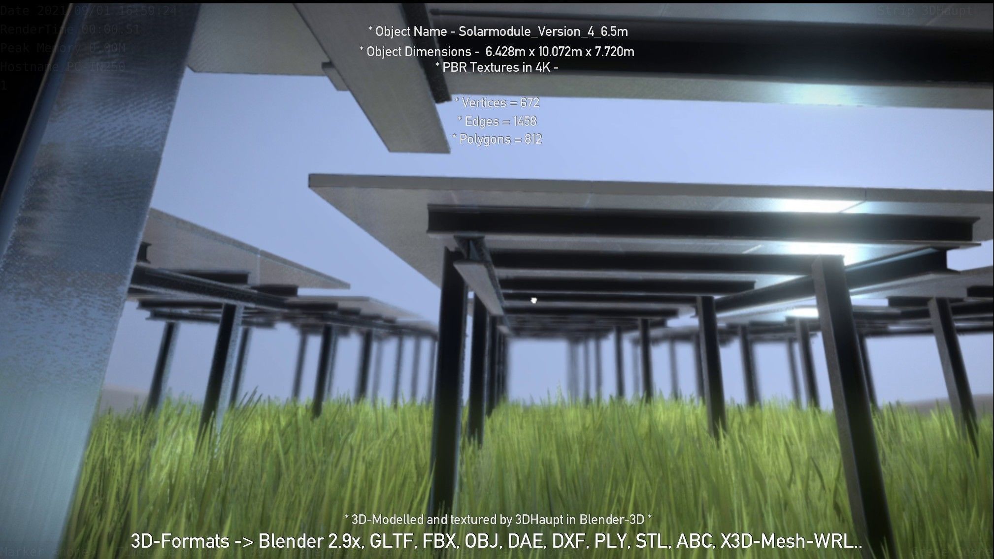 Solarmodule Version 4 - 6500mm Low-poly 3D model_43