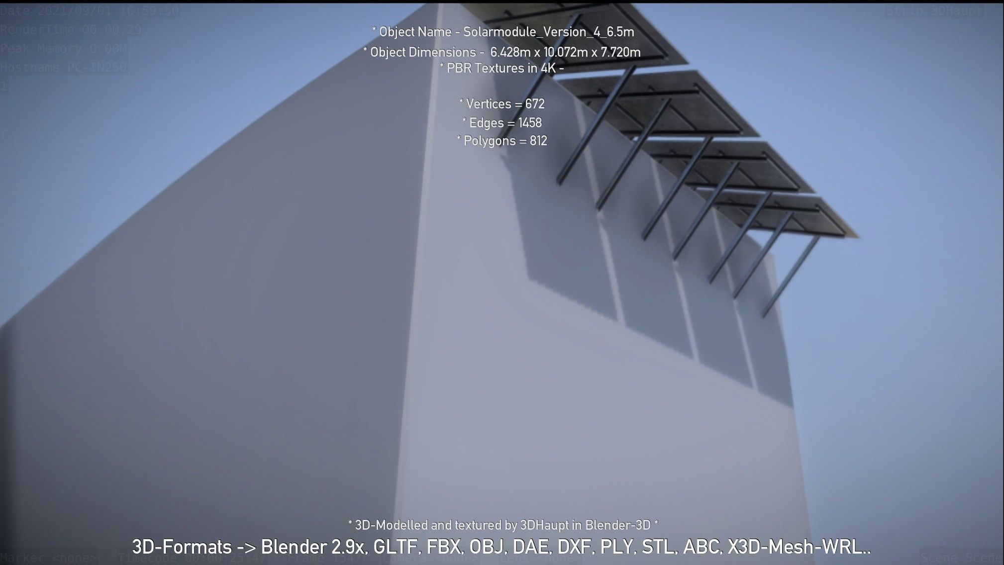 Solarmodule Version 4 - 6500mm Low-poly 3D model_26