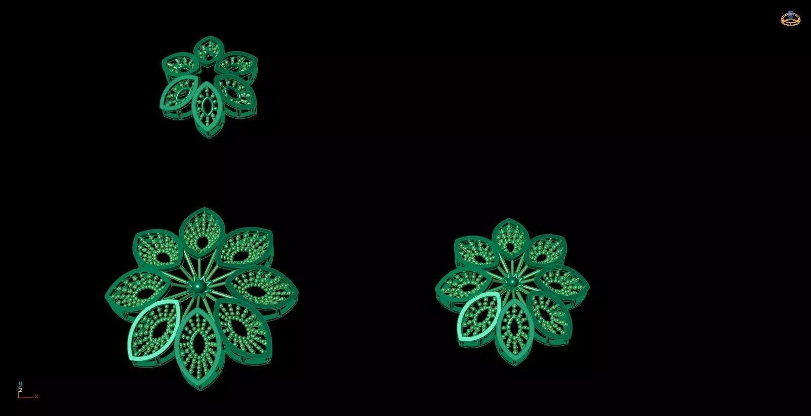 Pendant Set 7 paper flower 3D print model_0