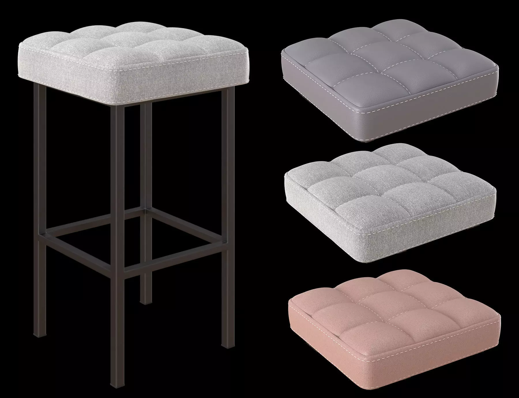 Bar stool Loft 3D model_0