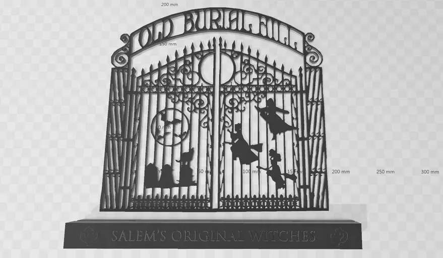 Old Burial Hill Cemetery gate from Hocus Pocus 3D print model_0