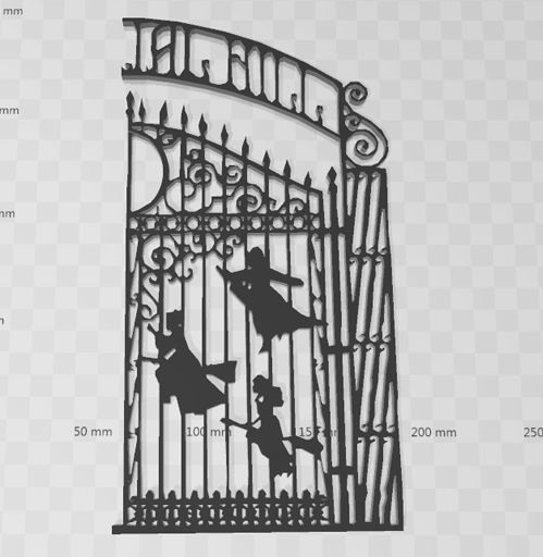 Old Burial Hill Cemetery gate from Hocus Pocus 3D print model_2