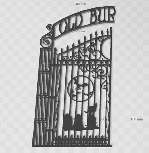 Old Burial Hill Cemetery gate from Hocus Pocus 3D print model_1