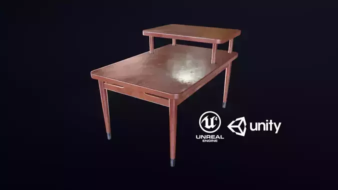 Retro Bedside Table - Lowpoly PBR