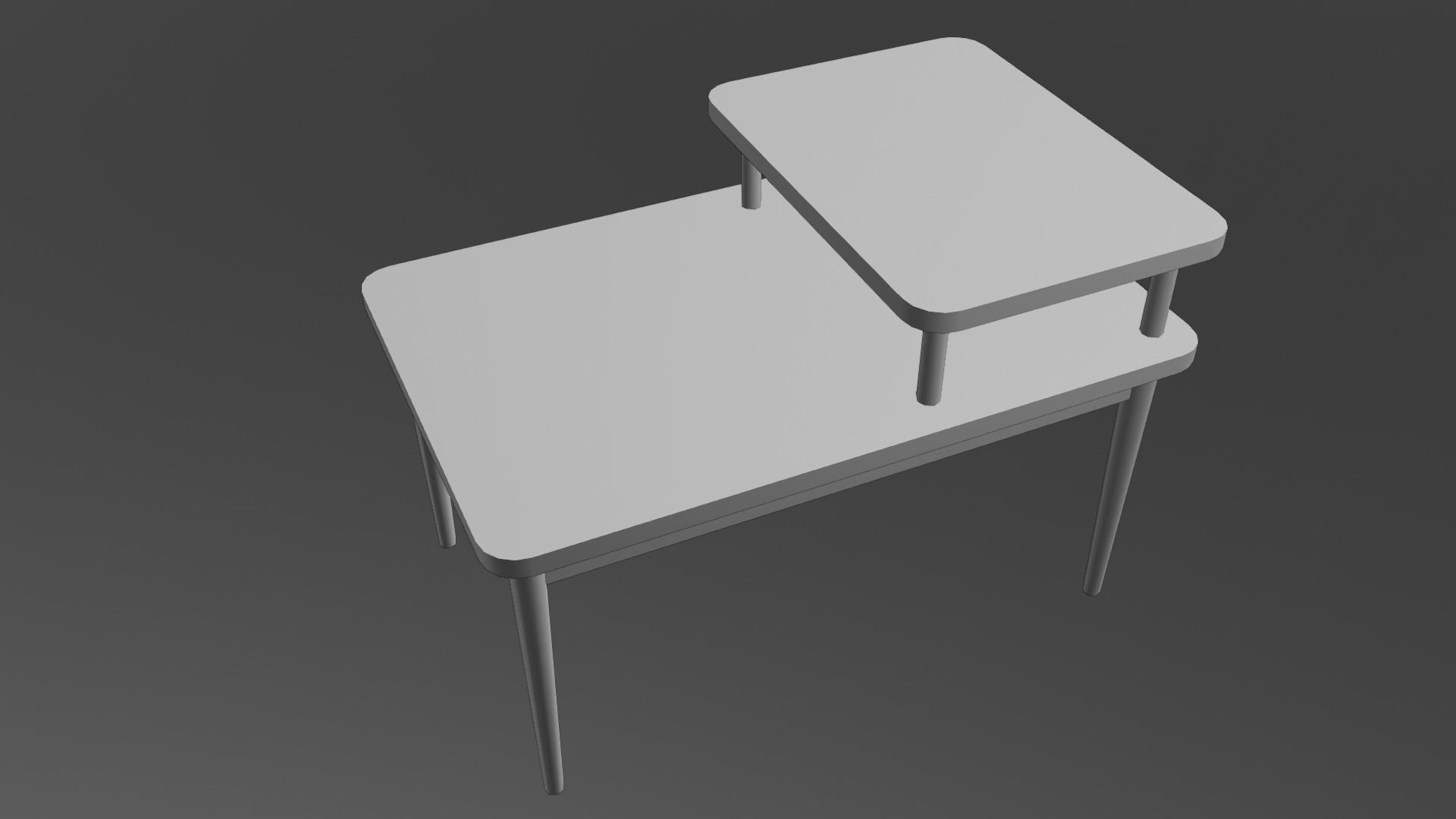 Retro Bedside Table - Lowpoly PBR Low-poly 3D model_8