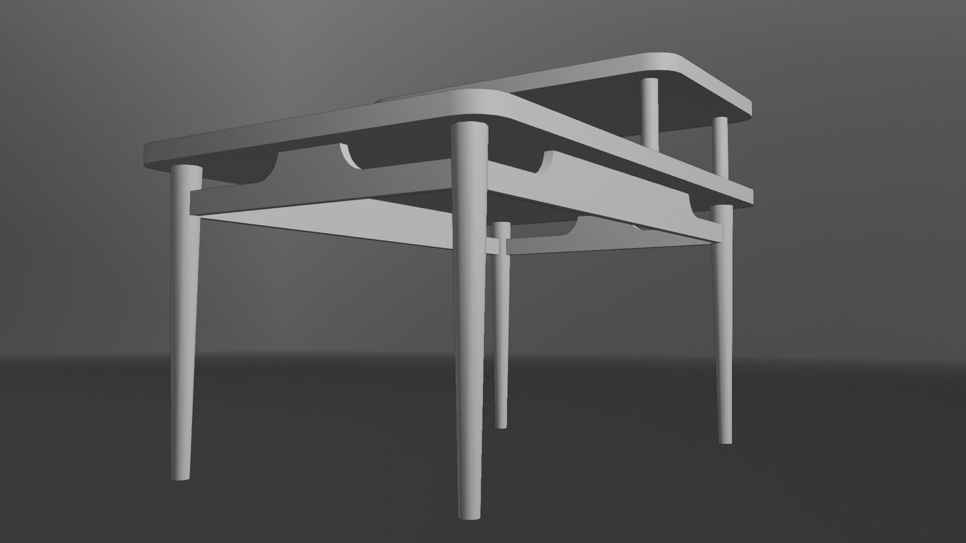 Retro Bedside Table - Lowpoly PBR Low-poly 3D model_11