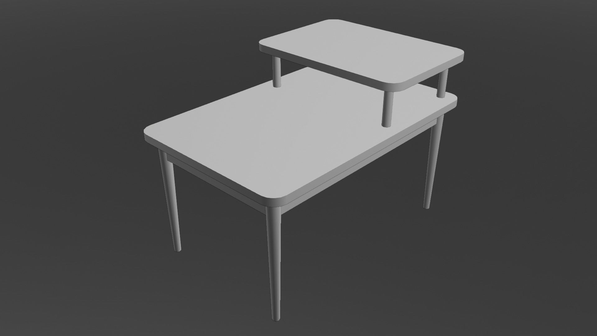 Retro Bedside Table - Lowpoly PBR Low-poly 3D model_17