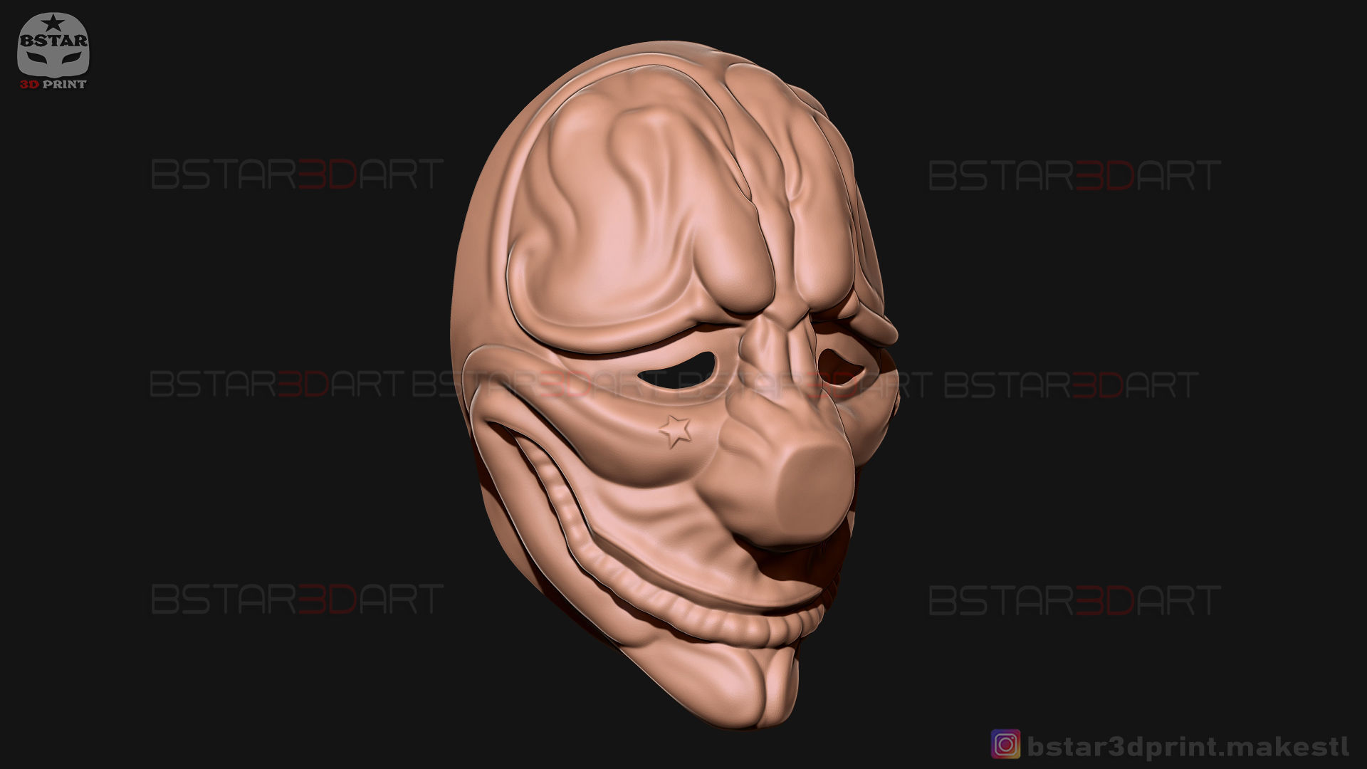 Hoxton Mask - Payday 2 Mask - Halloween Cosplay Mask 3D print model_13