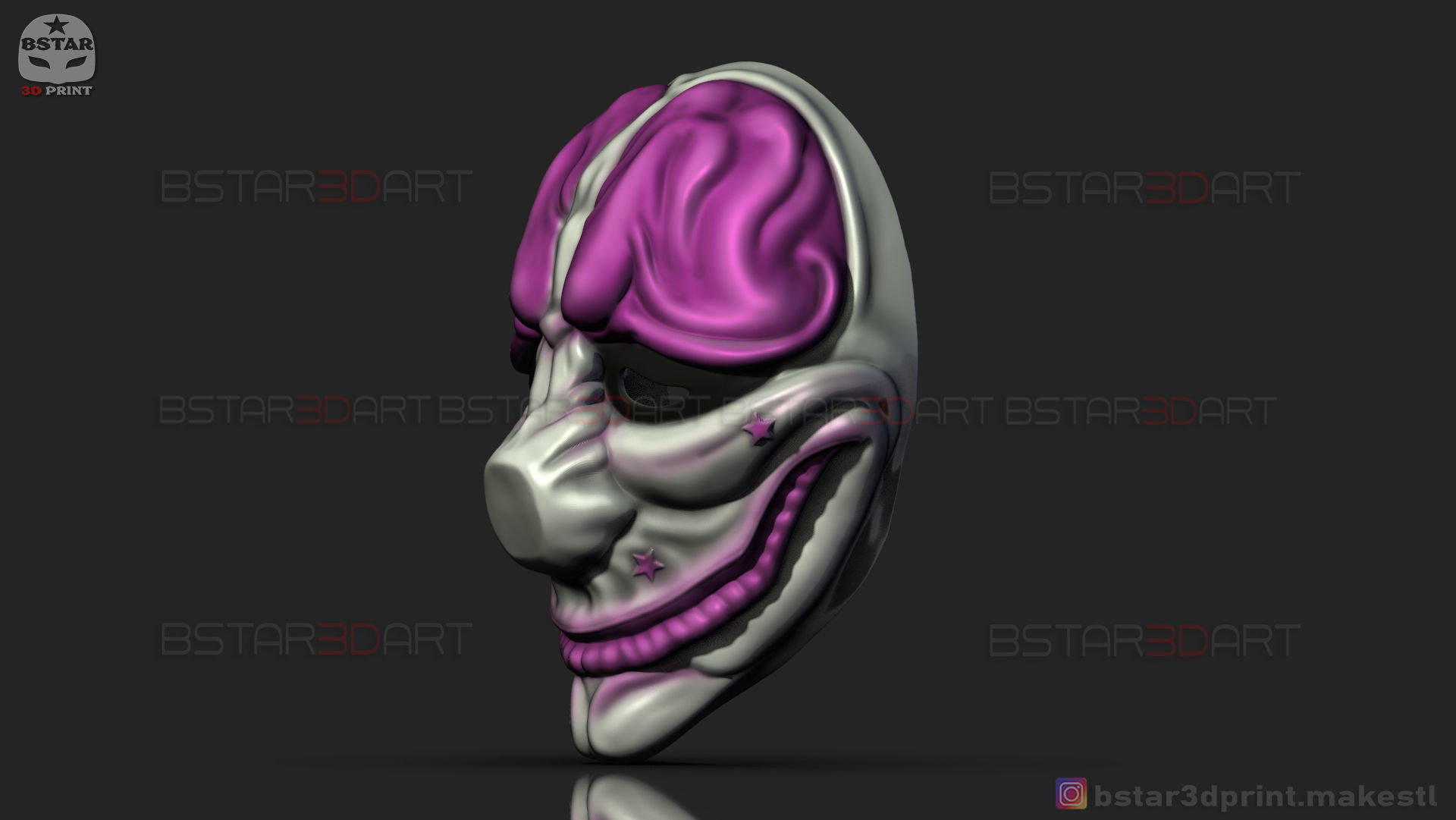 Hoxton Mask - Payday 2 Mask - Halloween Cosplay Mask 3D print model_6