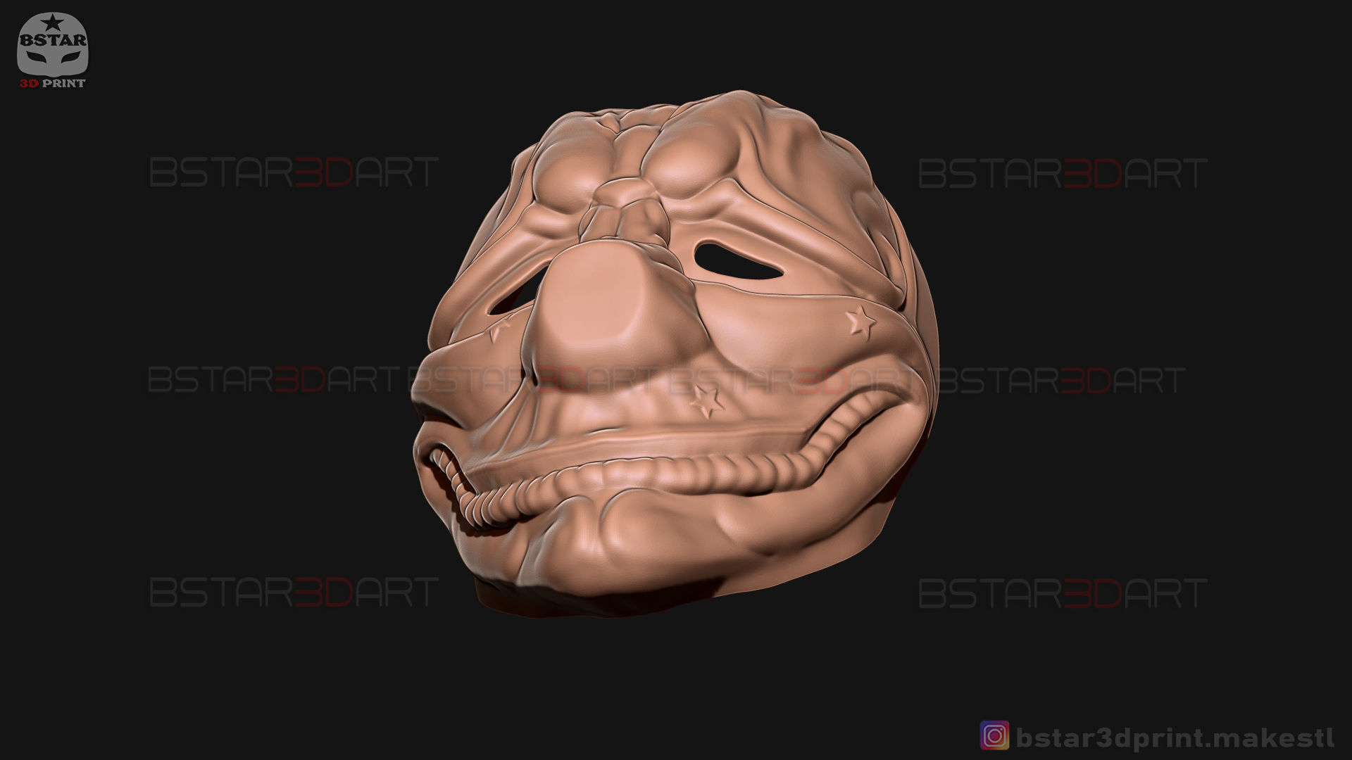 Hoxton Mask - Payday 2 Mask - Halloween Cosplay Mask 3D print model_14