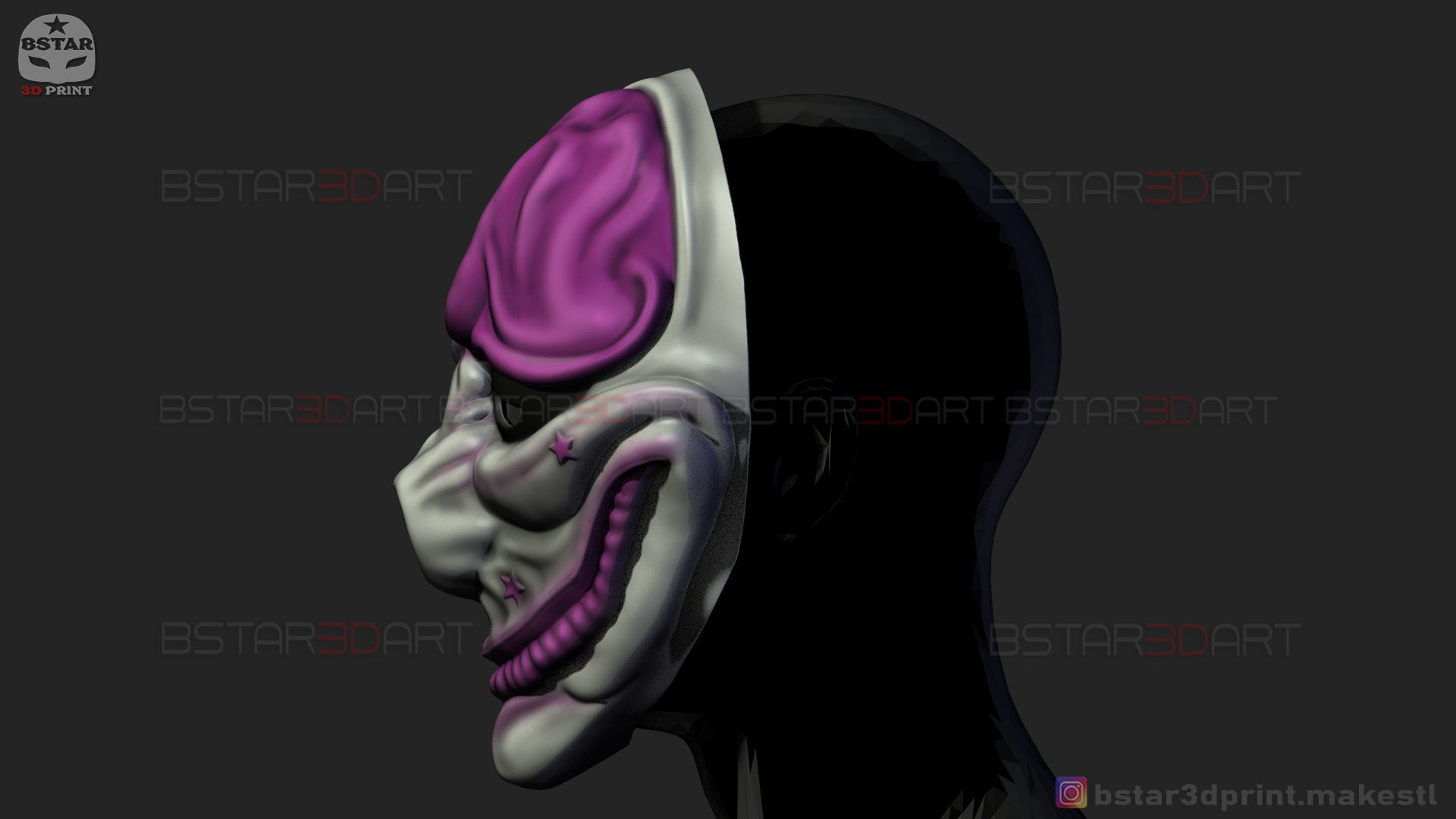 Hoxton Mask - Payday 2 Mask - Halloween Cosplay Mask 3D print model_2