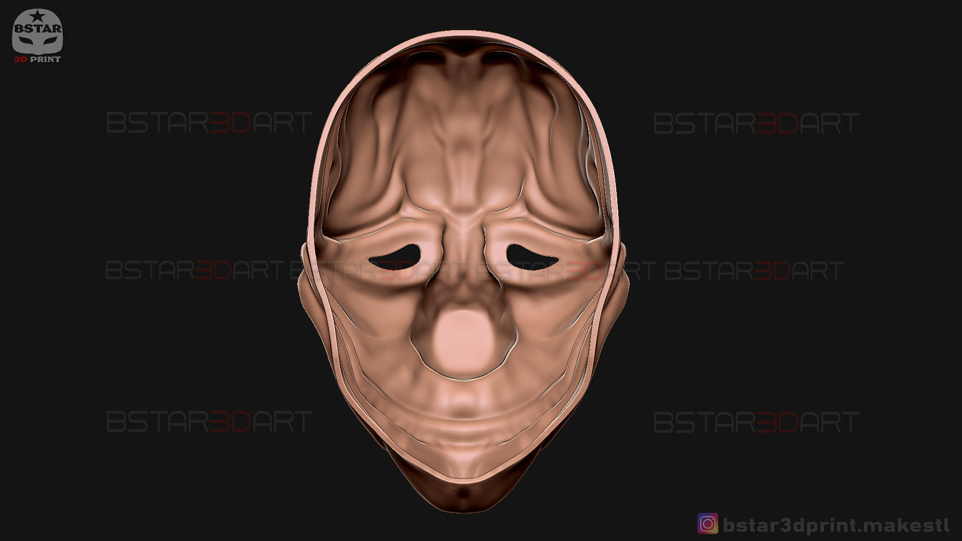 Hoxton Mask - Payday 2 Mask - Halloween Cosplay Mask 3D print model_11