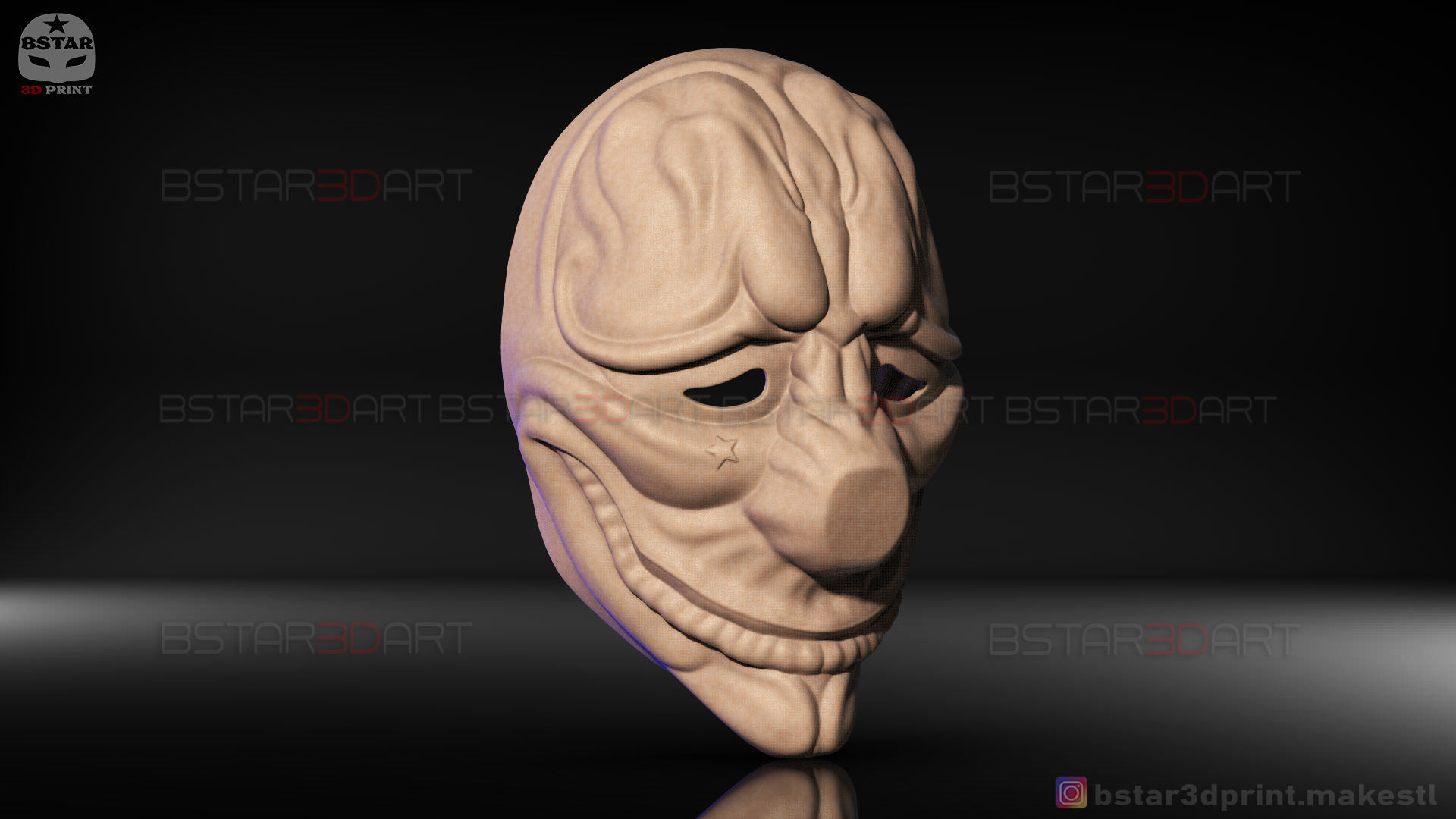 Hoxton Mask - Payday 2 Mask - Halloween Cosplay Mask 3D print model_22