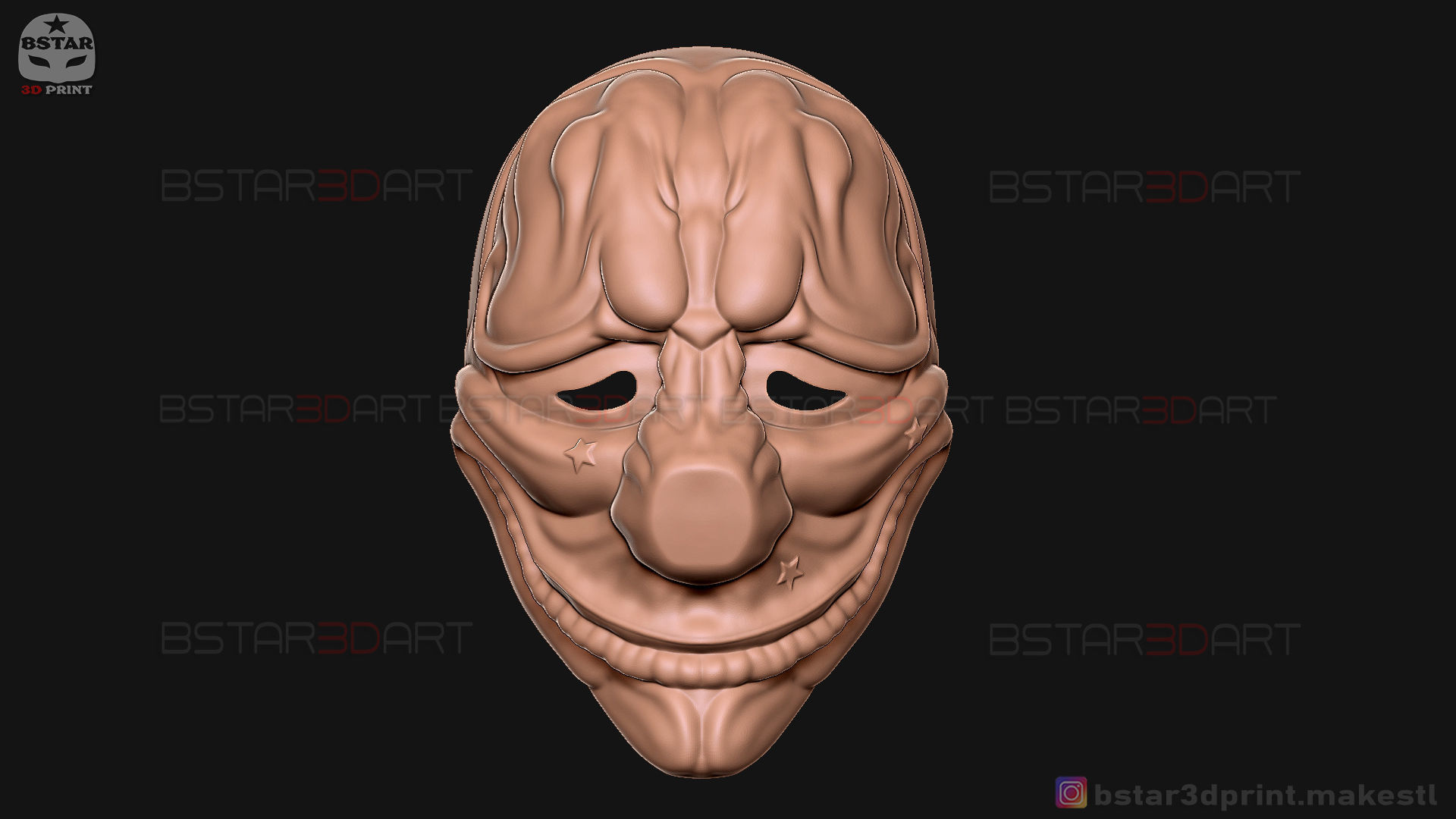 Hoxton Mask - Payday 2 Mask - Halloween Cosplay Mask 3D print model_8