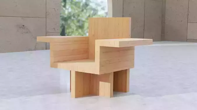 Magniberg Horse Pine Armchair 3D model