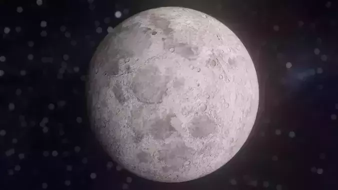 Photorealistic Moon Low-poly 3D model