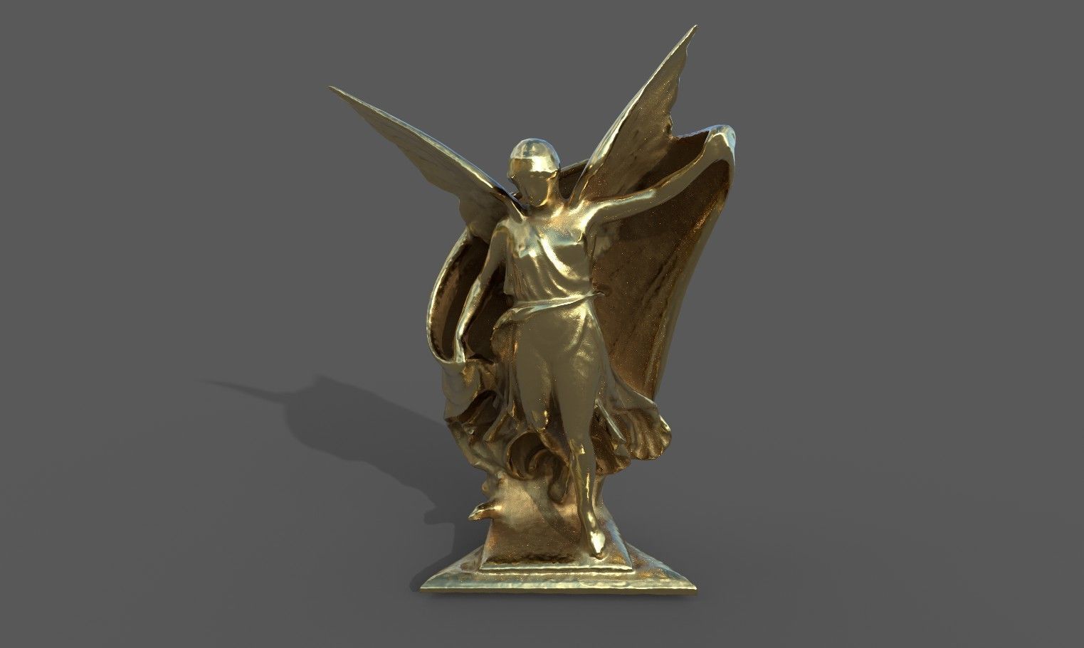 Statue of Nike of Paionios Low-poly 3D model_16