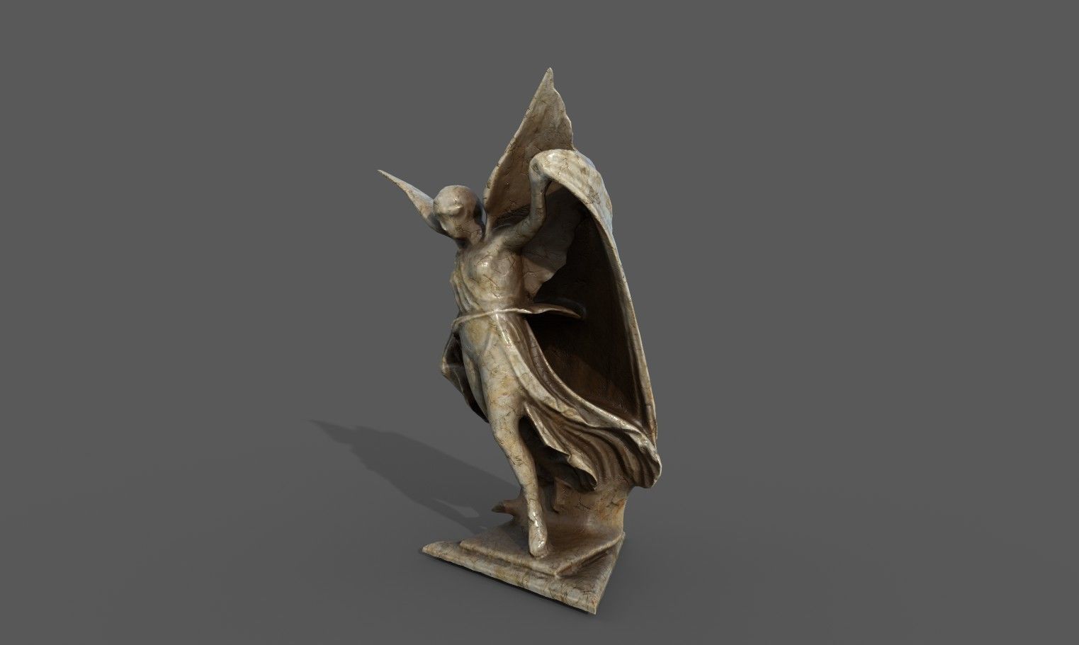 Statue of Nike of Paionios Low-poly 3D model_9