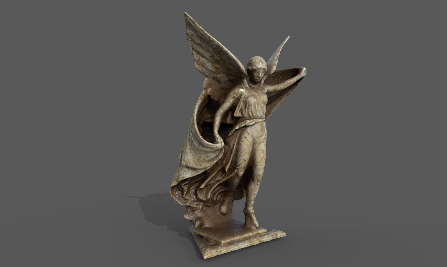 Statue of Nike of Paionios Low-poly 3D model_7