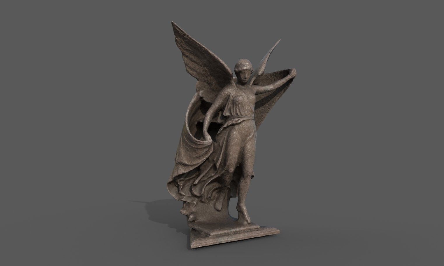 Statue of Nike of Paionios Low-poly 3D model_3