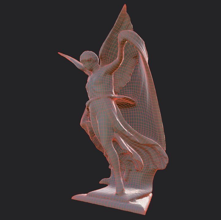 Statue of Nike of Paionios Low-poly 3D model_21