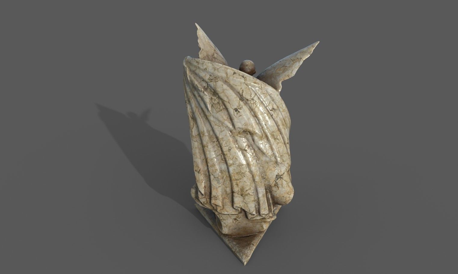 Statue of Nike of Paionios Low-poly 3D model_6