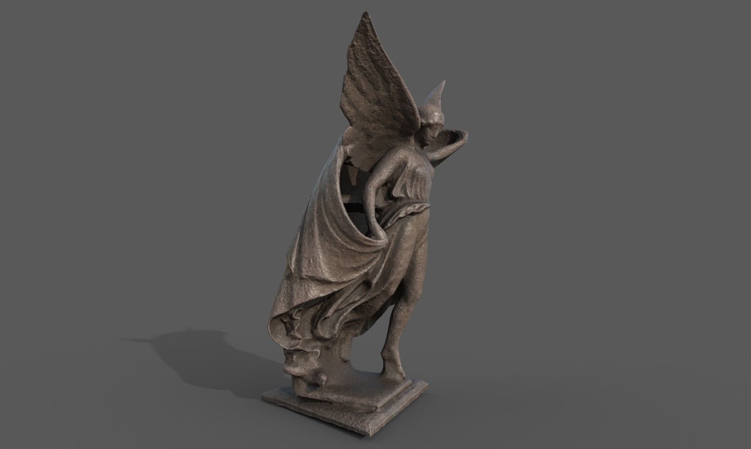 Statue of Nike of Paionios Low-poly 3D model_4