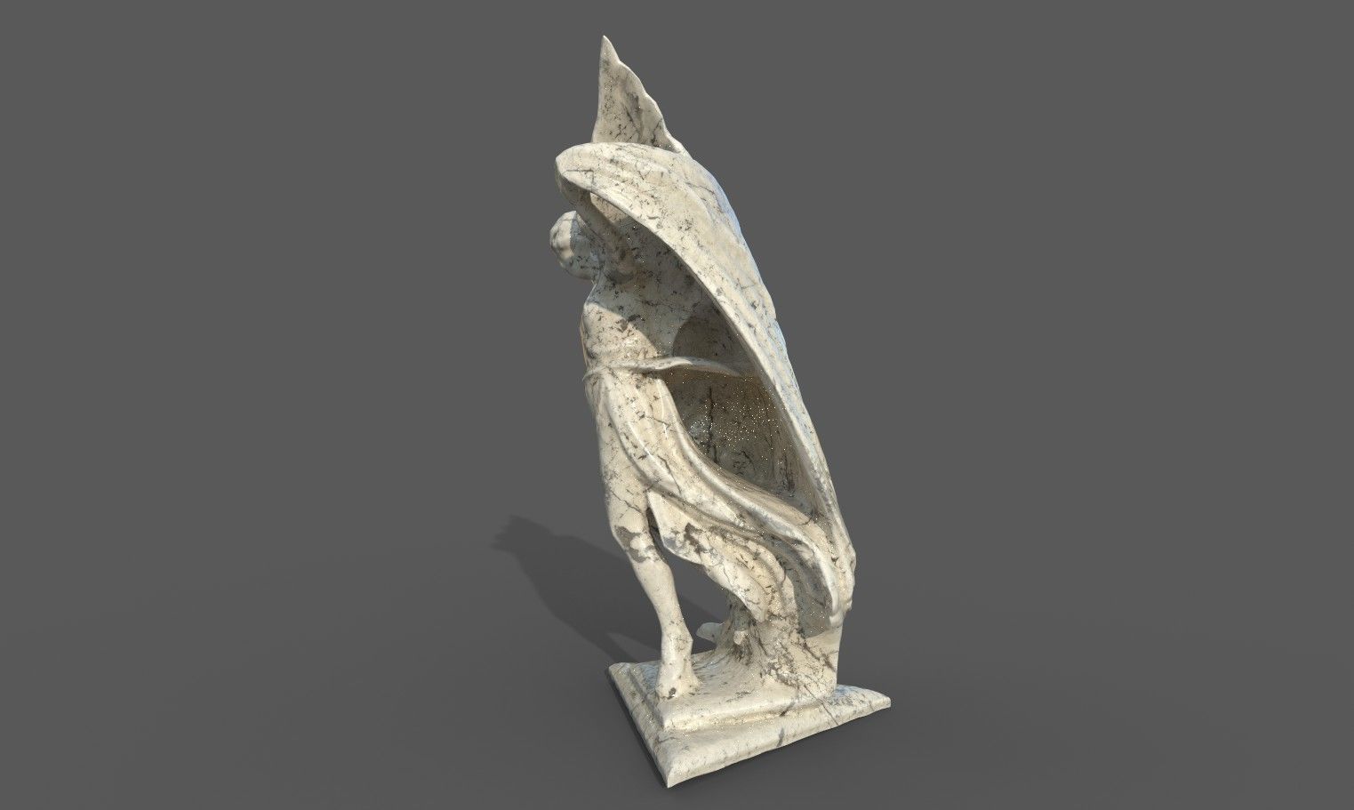 Statue of Nike of Paionios Low-poly 3D model_11