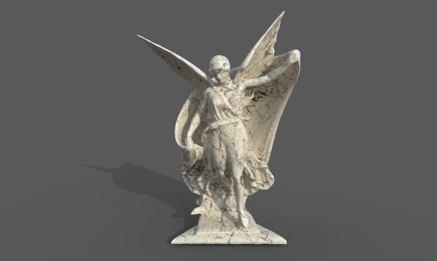 Statue of Nike of Paionios Low-poly 3D model_14