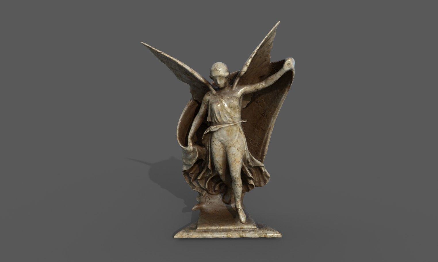 Statue of Nike of Paionios Low-poly 3D model_8