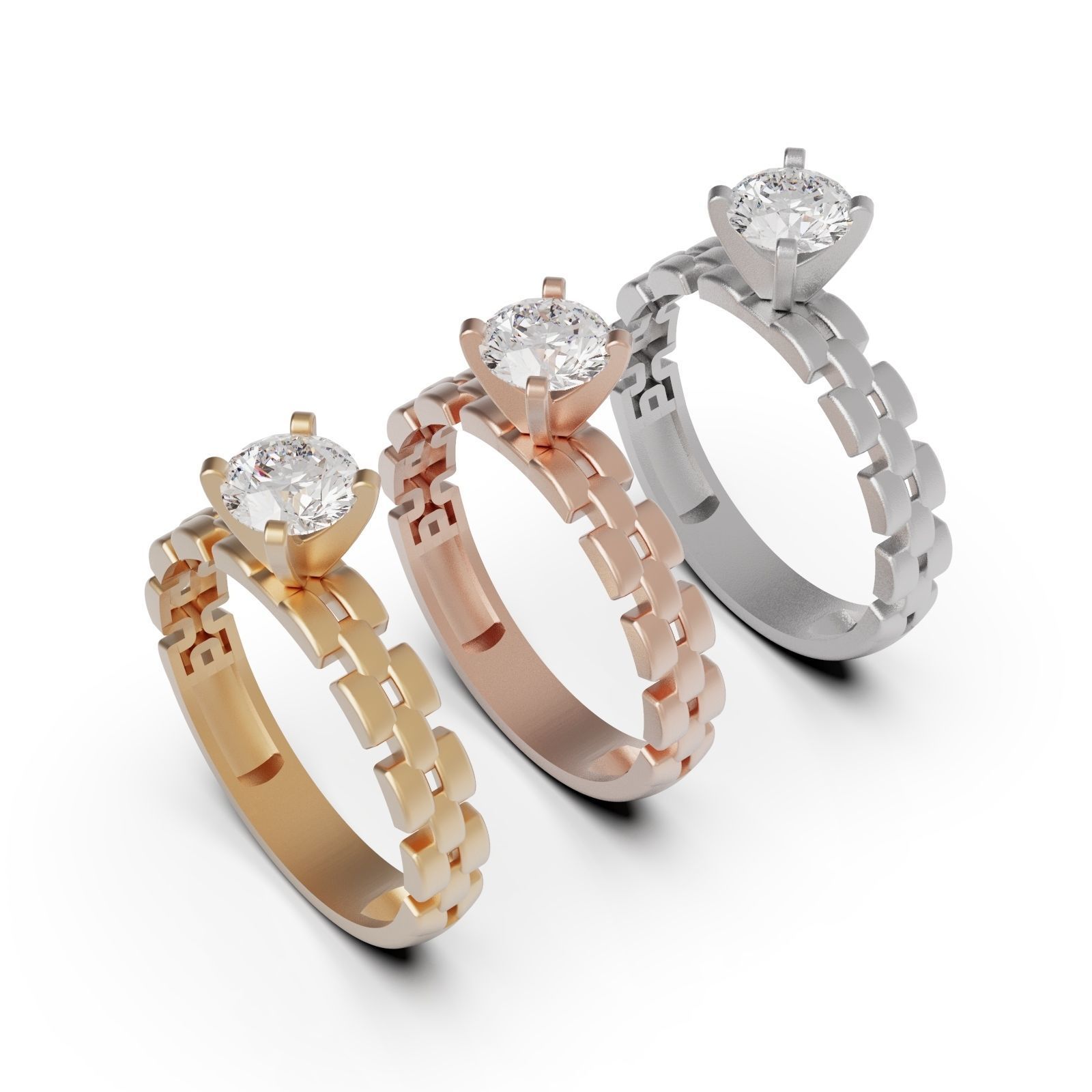 Diamond ring R-F 3D print model_4