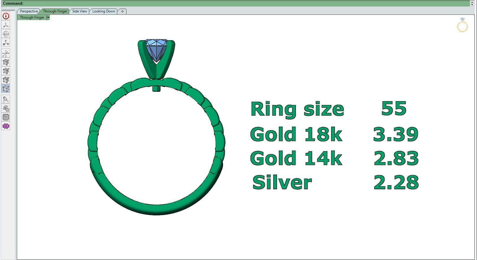 Diamond ring R-F 3D print model_9