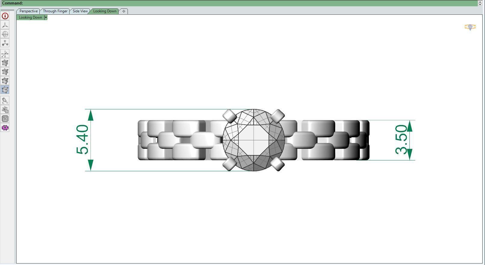 Diamond ring R-F 3D print model_8