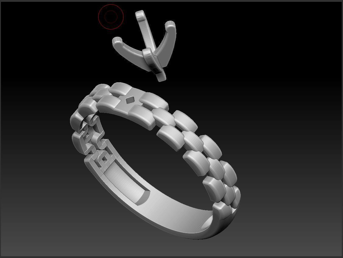 Diamond ring R-F 3D print model_7