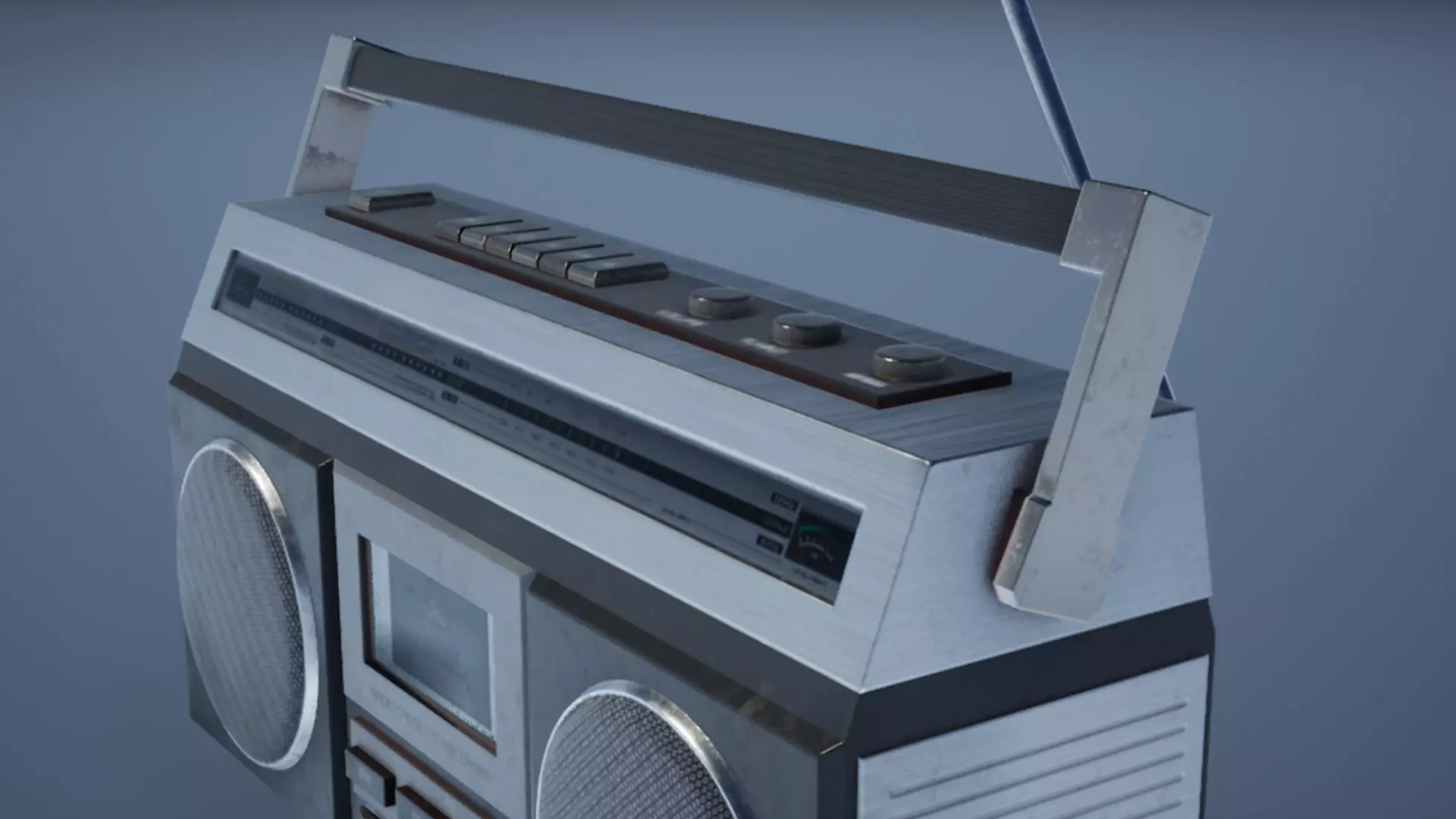 Boombox old radio Low-poly 3D model