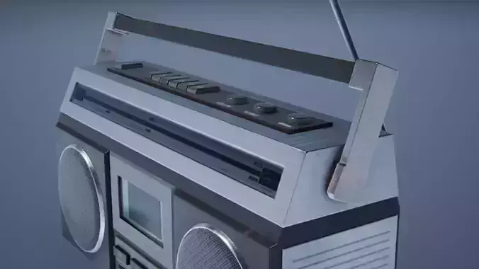 Boombox old radio Low-poly 3D model