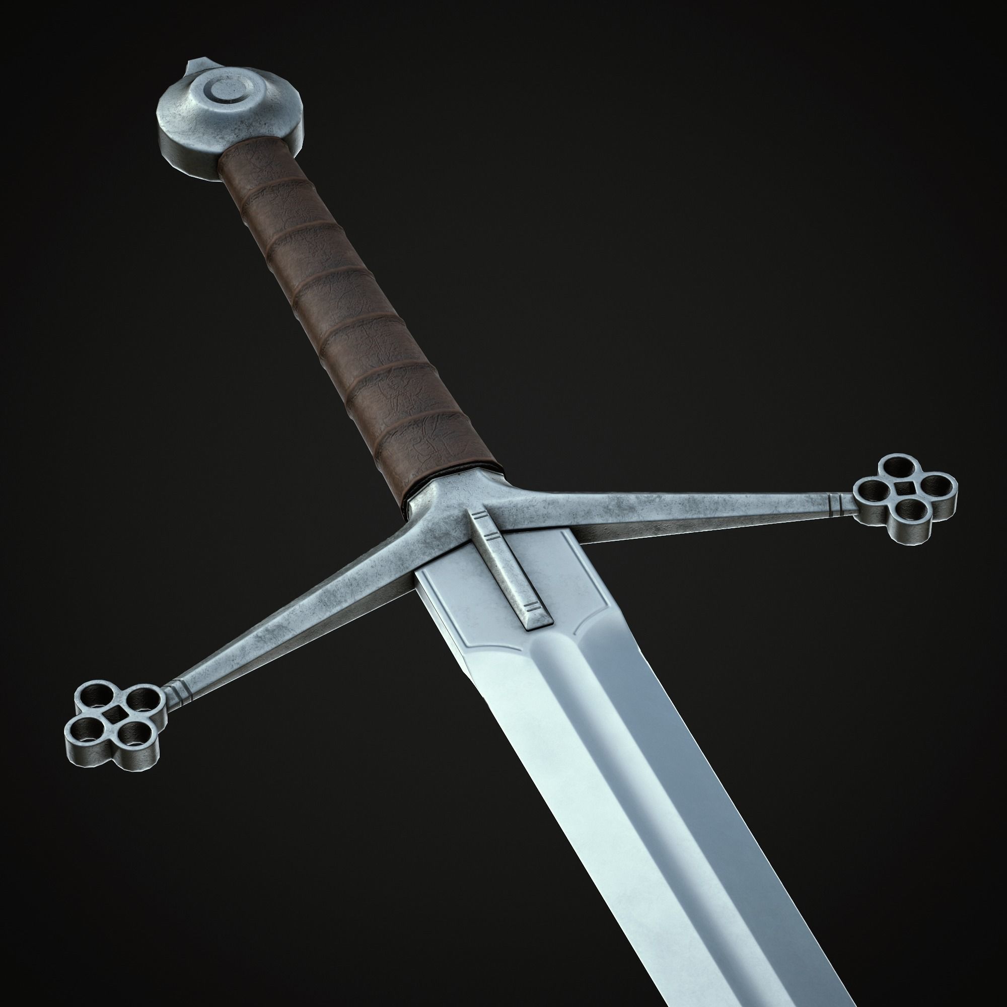Claymore Sword Low-poly 3D model_5