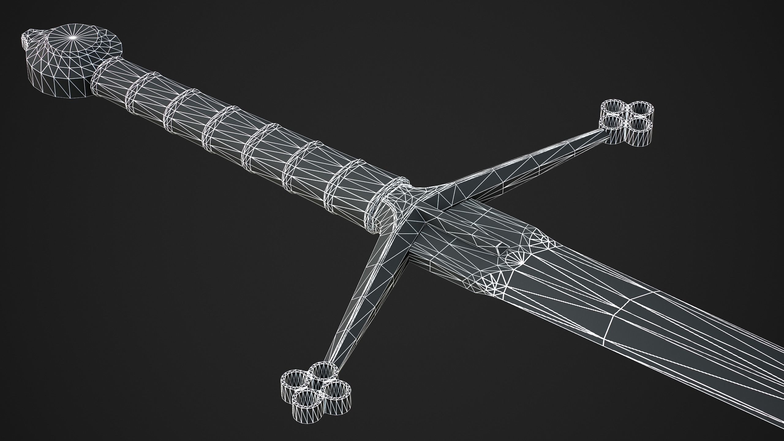 Claymore Sword Low-poly 3D model_10