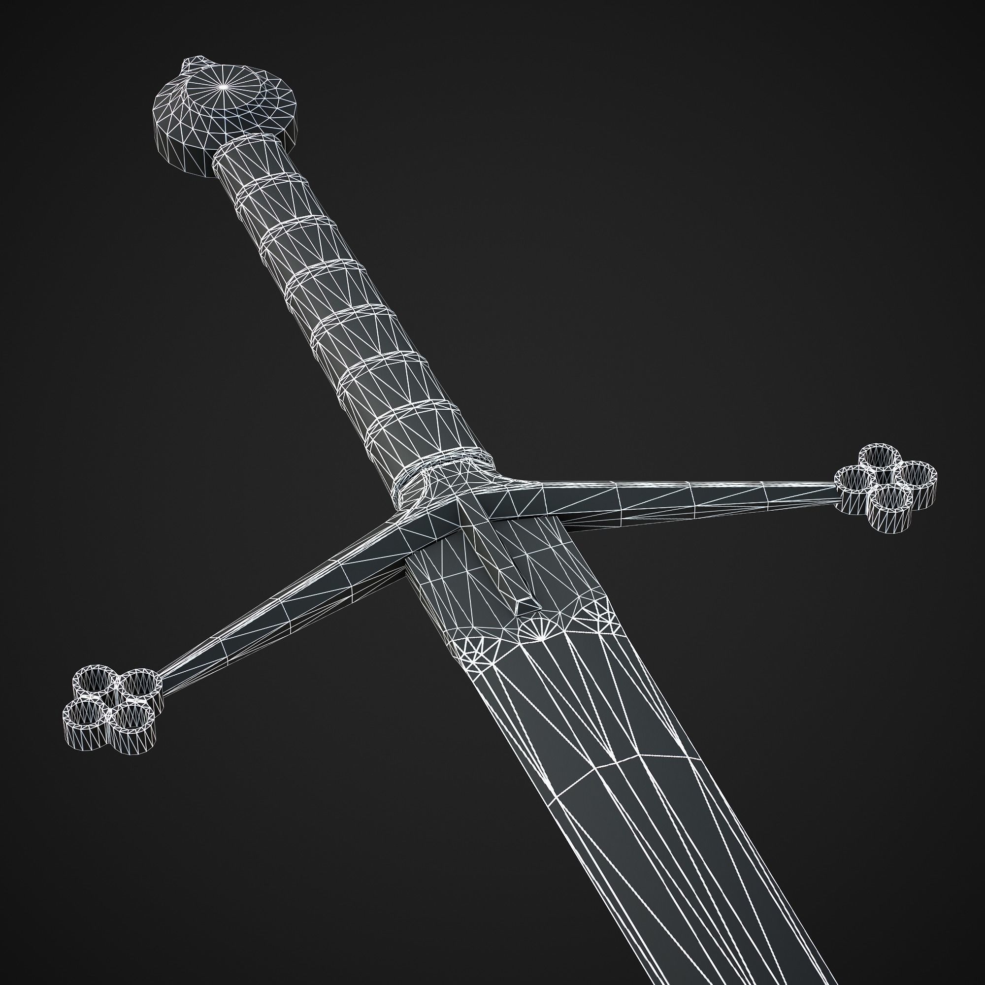 Claymore Sword Low-poly 3D model_6