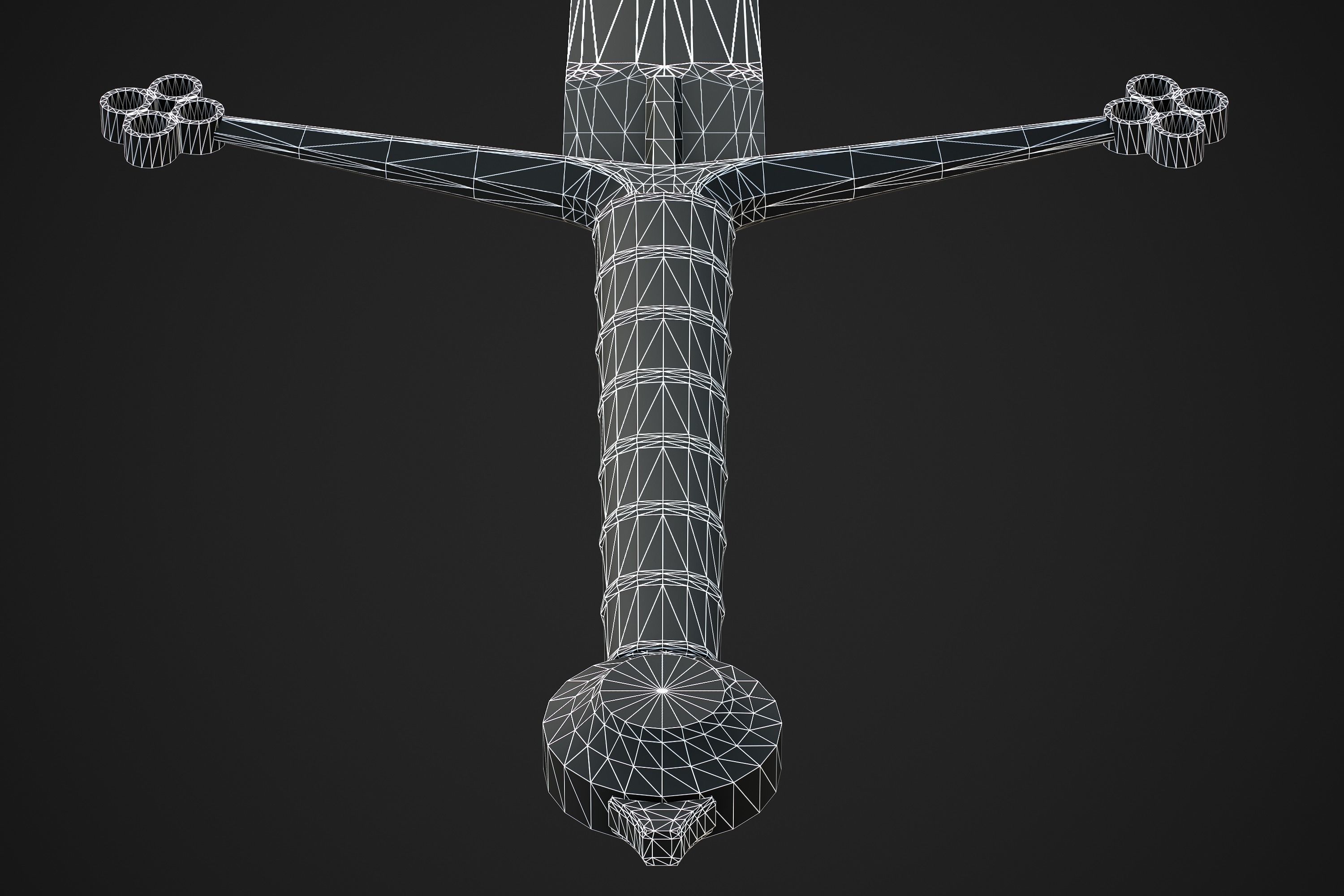 Claymore Sword Low-poly 3D model_12