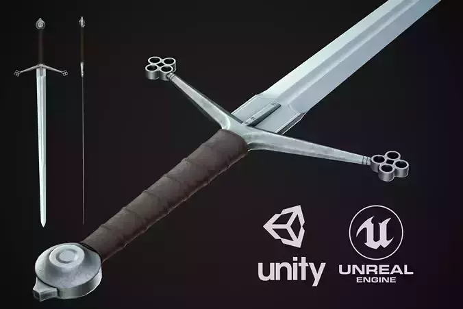 Claymore Sword Low-poly 3D model