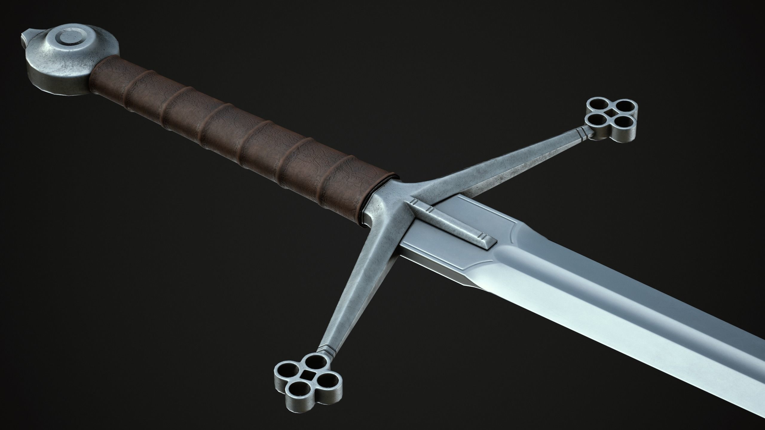 Claymore Sword Low-poly 3D model_9